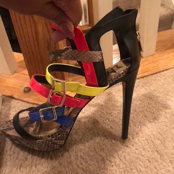 MultiColored Sandals with Platform Heel - Picture 3 of 8
